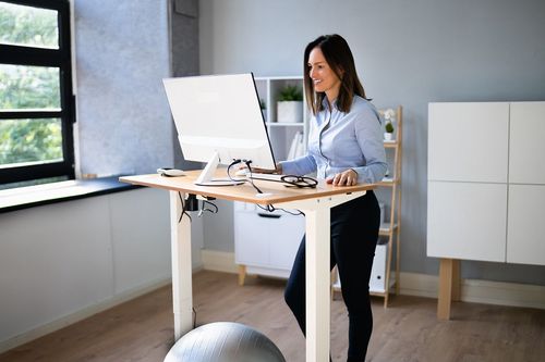 Standing at a desk with a correct desk height