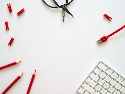 Accessories on a white desk