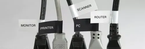 Labelled cables ready to be organized