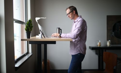 Working with a standing desk