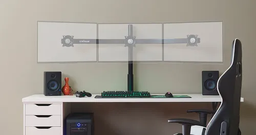 A triple monitor mount