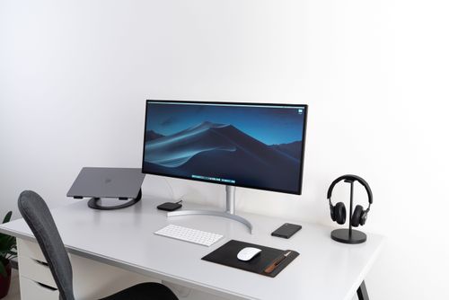 Sleek and Sophisticated Minimalist White Workspace