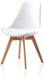 White Retro Chair Wooden Legs